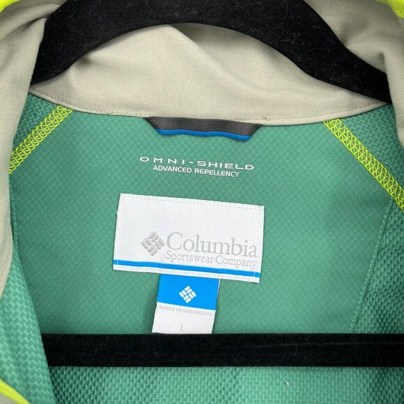 Columbia Mens Omni-Shield Advanced Repellency Jacket Size L Green Lightweight - Picture 9 of 15